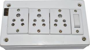 SPelectronic HEAVY DUTY ELECTRIC SWITCH BOARD ( 3 ANCHOR SOCKET 1 ANCHOR SWITCH ) 6 A Five Pin Socket