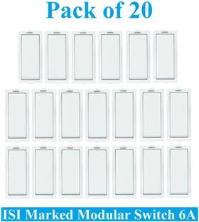 Sauran Pack of 20 Premium Quality 6amp Modular Switch (PRE18.4) 6 A One Way Electrical Switch