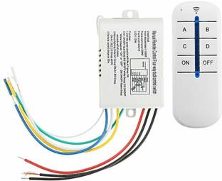 HDC ABCD 4 Way Auto On/Off Wireless Remote Control For Lights Fans 20 A Four Way Electrical Switch