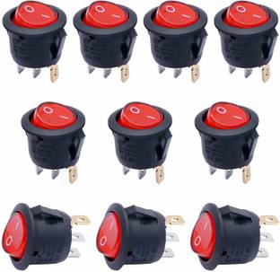A1 Gadgets AC 250V/6A Light Illuminated ON/Off 3 Pin 2 Position Mini Rocker Switch 6 A One Way Electrical Switch