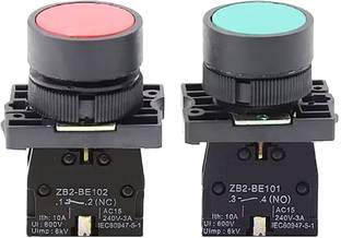 DECENT AIR SYSTEM 2 Push Buttons 1 Green 1 Red with 1 NO 1NC 10 A One Way Electrical Switch