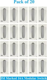 Sauran Pack of 20 Pieces 16amp ISI Marked Modular Switch White (ESP66) 16 A One Way Electrical Switch