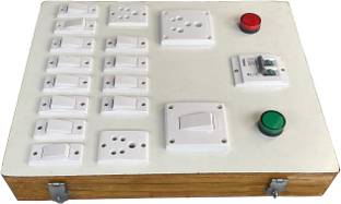 SAIFPRO Wooden Electric Board 13 Switch 3 Socket & 1 Double MCP 2 Indicators 15 A Four Way Electrical Switch