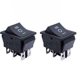 SYMFONIA Rocker Boat Switch, 2 Pcs DPDT 6 Pins heavy duty Rocker Power Switch Snap, AC 20A/250V 15A/125V, 3 Position ON/Off/ON Mini Boat Rocker Switch Toggle for Car Auto Boat 20 A Three Way Electrical Switch