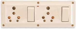 Smuf 16 Amp 2 Switch And 2 Socket With Indicator Combinor Box 16 A One Way Electrical Switch