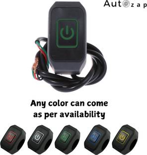 Autozap Motorcycle Handlebar Switch ATV Handlebar Light Switch Push Button Waterproof 32 A One Way Electrical Switch