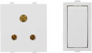 JELECTRICALS Modular 6 AMP Switch and Socket Combo 6 A One Way Electrical Switch