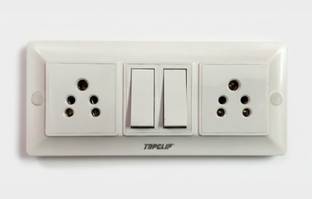 VistaCoating 2 Socket and 2 Switch Modular Extension Board 6 A One Way Electrical Switch