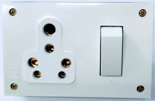CANDLE Unbreakable 15amp. Switch+Socket+Indicator Combined Board With Box 15 A One Way Electrical Switch