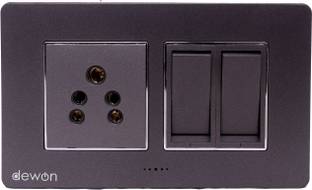 Dewon Electric 4 Module with LED Indicators | Glossy Finish | Suitable for Home & Office Use Wall Plate