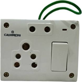 SS TRADER 3 Way Combined Board 2 Socket & 1 Switch 1 Indicator Fully Completely Connection Wall Plate