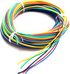 Wizzo (25-Meters) 14/36 Multi Color Wire (5 Mtr Each Red, Green, Blue, Yellow, Black) 0.4 sq/mm Multicolor 25 m Wire