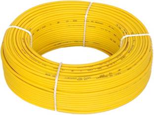 GrahLogy 1mm copper wire Unheated, PVC Insulated, Single Core Flexible 1 sq/mm Yellow 90 m Wire