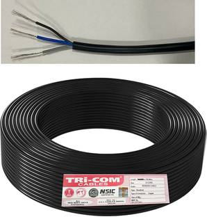 TRICOM Tinned Copper, 3 Core Sensor Control Cable, Extra Soft PVC 0.15 sq/mm Black 100 m Wire