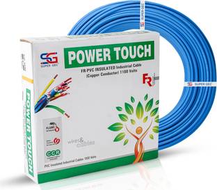 SUPER GEC Power Touch 1.5mm FR PVC CCR Copper House Wire Cables (Gauge 8) 1.5 sq/mm Blue 73 m Wire