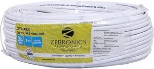 ZEBRONICS Zeb C3C1XAB-PRIME-90M CCTV CAMERA SOLID COPPER WIRE 32 sq/mm White 90 m Wire