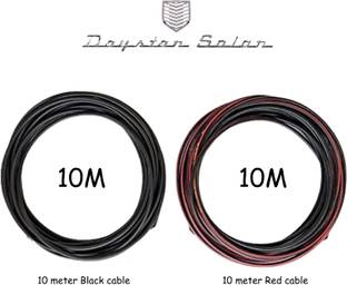 DAYSTAR SOLAR Polycab DC Cable XLPO UV Protected 4 sq.mm tin-coated copper cable 4 sq/mm Multicolor 10 m Wire