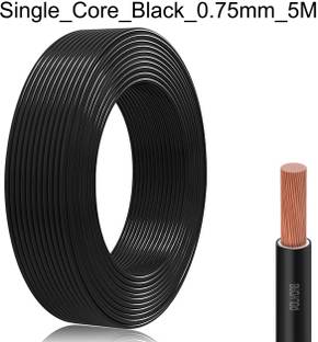 JELECTRICALS PVC 0.75 sq/mm Black 5 m Wire