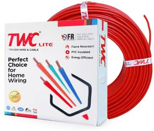 TWC Lite Single Core 0.75 sqmm Red 90 meter Electrical Wire - FR PVC 0.75 sq/mm Red 90 m Wire