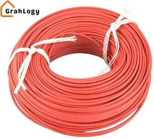 GrahLogy .75mm copper wire Unheated, PVC Insulated, Single 1 Core Flexible 0.75 sq/mm Red 90 m Wire
