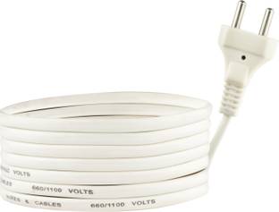 SUPER GEC 2-Pin Ac PVC Cord Power Cable supplly,LED TV,Desktop (14/76) 1 sq/mm White 2.7 m Wire