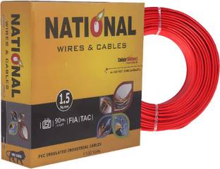 ELSON NATIONAL PVC Insulated CCA Copper (1mm wire) 1 sq/mm Red 91 m Wire
