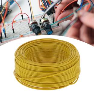 GrahLogy 1mm copper wire Unheated, 90 Meter PVC Insulated, Single Core Flexible 1 sq/mm Yellow 90 m Wire