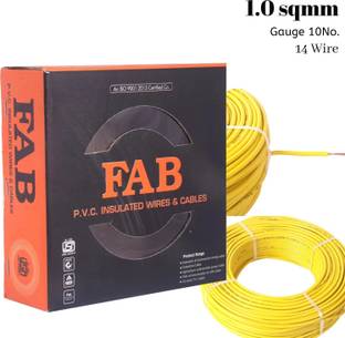 kripa FAB 1.0 sqmm FR PVC insulated Lite Single Core Copper Ftting Wire Cable 90M 1 sq/mm Yellow 300 ft. Wire
