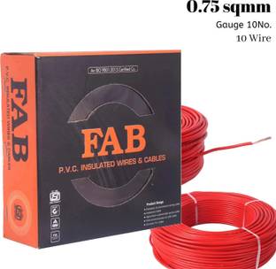 kripa FAB 0.75 SQ.MM FR PVC insulated Lite Single Core Copper Ftting Wire Cable 90M 0.75 sq/mm Red 300 ft. Wire