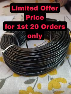 GrahLogy .75mm copper wire Unheated, PVC Insulated, Single 1 Core Flexible 0.75 sq/mm Black 90 m Wire