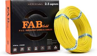 FAB GOLD CCA COPPER 2.5 sqmm |90 M |Multi Strand |Electrical Wire Cable |Premium quality 2.5 sq/mm Yellow 300 ft. Wire
