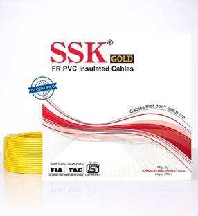 SSK FR PVC Pure Copper 1.5 sq/mm Yellow 90 m Wire