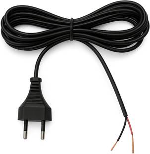 SUPER GEC 2-Pin Ac PVC Cord Power Cable supplly for Printer,Radio,LED TV,Desktop (14/40) 0.5 sq/mm Black 2.7 m Wire