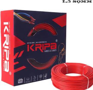 kripa 1.5 sq/mm (91 Metres) Multi Strand House Wire FR PVC (22 Wire) House Fitting 1.5 sq/mm Red 300 ft. Wire