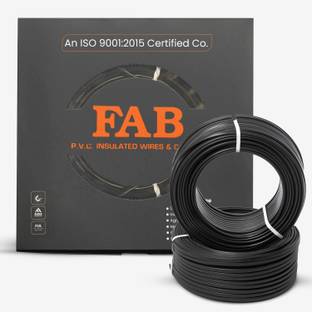 TSR FAB FR PVC, CCA Copper Multi Strand House Fitting Electric Wire Cable 10No. 1 sq/mm Black 90 m Wire