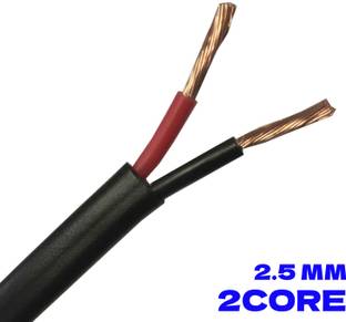 ELSON 2.5 mm x 2 Core Multi Round Core Copper Cable AC wire Multi Purpose of usage 2.5 sq/mm Black 91 m Wire