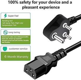 SUPER GEC Power Cable Cord for Desktop,Monitor and Printer 2.5 sq/mm Black 1.2 m Wire