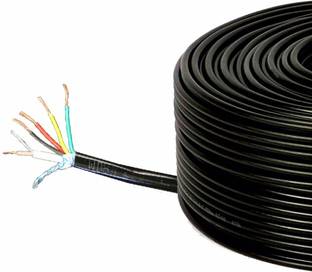 D25 10 मीटर 23AWG प्योर कॉपर 3+1 CCTV कैमरा कोक्सियल केबल फॉर हाई-स्पीड सिग्नल 1 sq/mm काला 10 m वायर