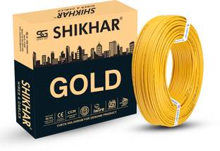 SUPER GEC SHIKHAR GOLD 1.5mm House Wiring Cable | FR PVC Insulated CCR Copper Wire 1.5 sq/mm Yellow 90 m Wire