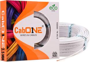 CabONE CCA Copper 1.5 sq/mm 90 MTR FR PVC Multi Strand Electric Electrical Wire Cable 1.5 sq/mm White 300 ft. Wire