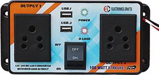 Electronics Crafts 12/24 to220volt 100watt dc to ac converter with dual usb and overload protection Worldwide Adaptor