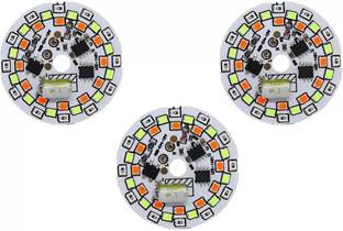 SG Flash 3 Pack 7 Colour Changing DOB RGB LED Round Board, DOB Direct on Board Electronic Components Electronic Hobby Kit