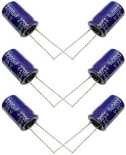 ELPH 15 Pcs 2200uf 25V Electrolytic Capacitor 2200 Micro Farad 25 Volt Condenser Electronic Components Electronic Hobby Kit