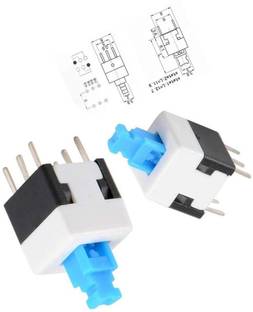 INVENTO PCB Mount Tactile Push Button Switch Self Latching Locking DPDT 6 Pin DIP Automotive Electronic Hobby Kit