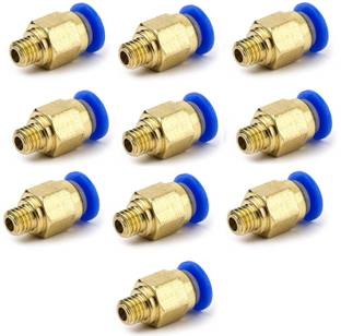 INVENTO 10Pcs PC4-M6 6mm Threaded Pneumatic Fitting Connector for 4mm OD Tube 3D Printer Automotive Electronic Hobby Kit