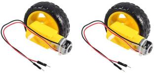 ERHIndia 2 pairDC Bo Wheel Motor kit DC Electric Dual Shaft Motor Wire attached Tire Motor Control Electronic Hobby Kit