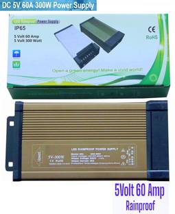 Divinext Rainproof 5 Volt 60 Amp 300 Watt Power Supply Unit AC to DC SMPS Power Adaptor Charger 300 Watts Computer PSU with 9 SATA Cables