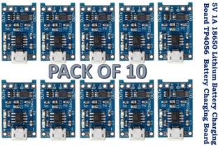 Republic TP4056 Micro USB 5V 1A 18650 Lithium Battery Charger Module Charging Board With Protection (Pack of 10) Micro Controller Board Electronic Hobby Kit