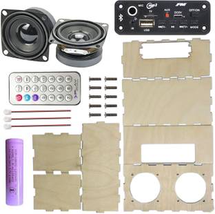Electrobot DIY Portable Bluetooth Speaker Kit – MDF Buildable Speaker Box Sound Recorder and Sound Circuit Electronic Hobby Kit