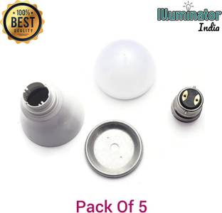 Illuminator Pack of 5 - 9W LED bulb Aluminium housing with B22 Caps Light Electronic Hobby Kit